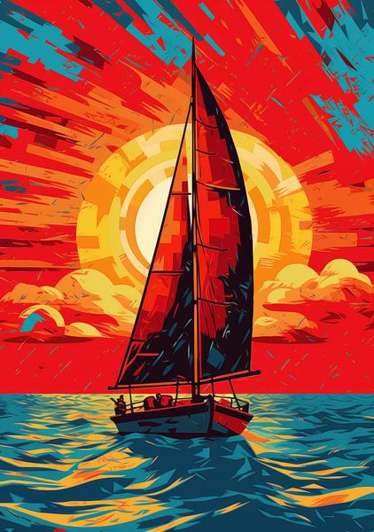 Sailboat Poster Pop Art by Niklas Maximilian
