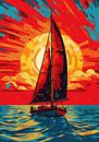 Sailboat Poster Pop Art by Niklas Maximilian thumbnail