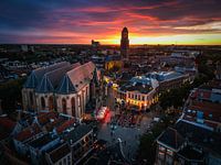 Zwolle city centre during sunset