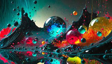 Kugel mit Luftblasen und Farben von Mustafa Kurnaz