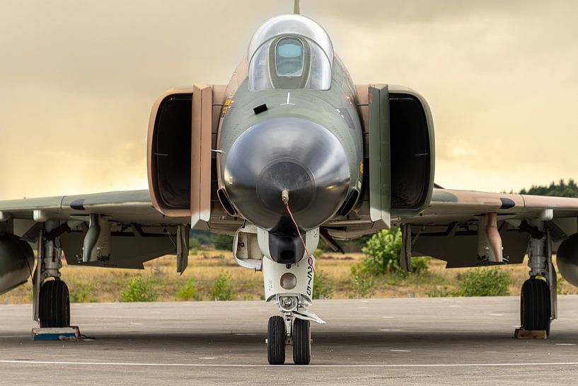 Front view of F-4 Phantom during golden hour by Harm-Jan Martens