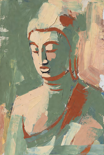 Serene blik in saliegroen en terracotta