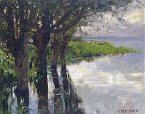 Reichenau, Weiden am See, Sonne, ALEXANDER KOESTER, Um 1909-1914