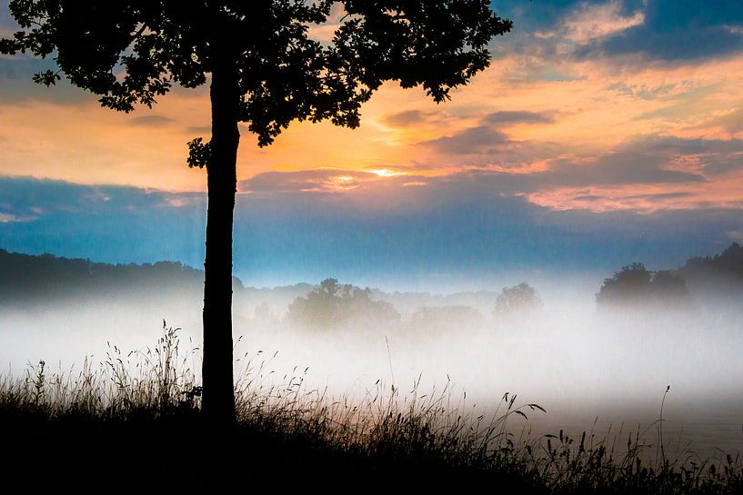 Nebel am Fluß van Holger Debek