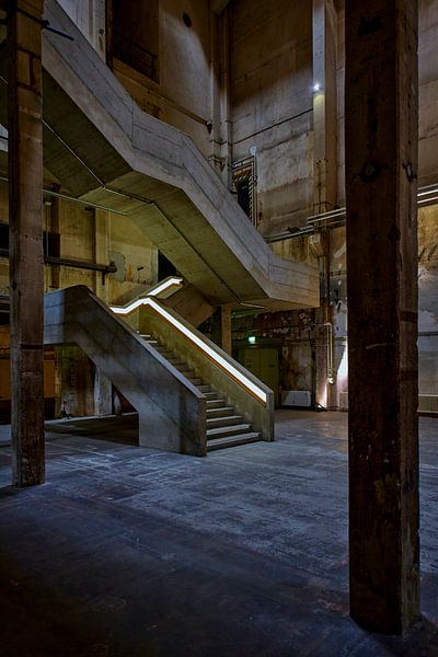 Stairs in former combined heat and power plant Kraftwerk in Berlin by Jenco van Zalk