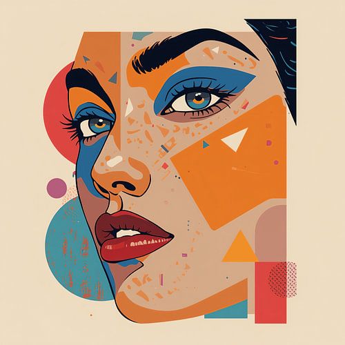 Artistic face in geometric style