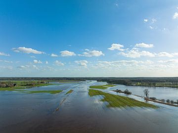 Overstroming van rivier de Vecht bij stuw Junne van boven van Sjoerd van der Wal