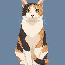 Illustration élégante d'un chat sur ahmad hanafi