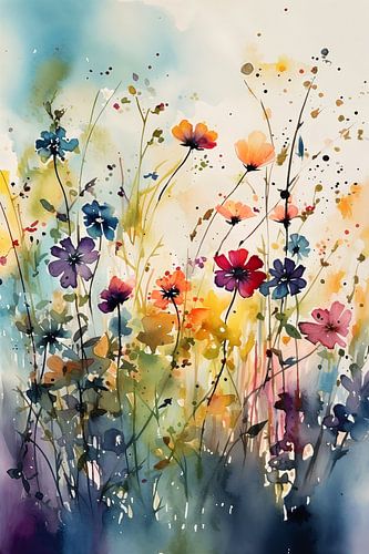 Bloemen aquarel