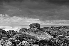 On the beach of Blåvand stone groynes into the sea by Martin Köbsch