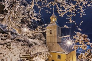 Bergkirche Oybin in einer Winternacht