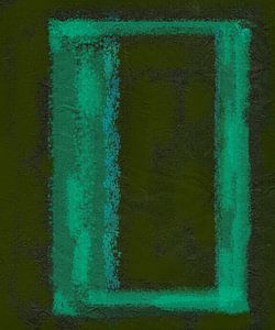 Frame in abstractie, groen van Rietje Bulthuis