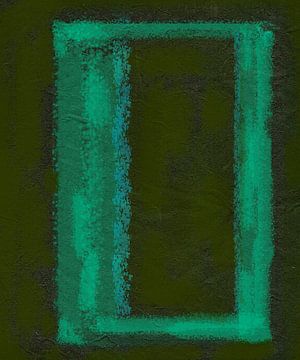 Cadre dans l'abstraction, vert sur Rietje Bulthuis