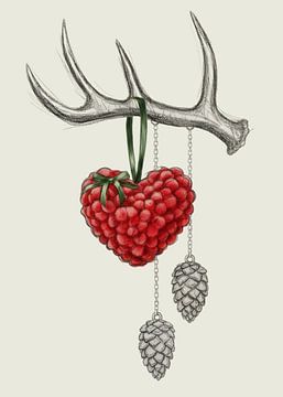 Een hart aan een gewei van Christiane Calmbacher