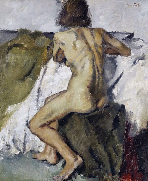Femme assise nue sur le dos, LEO PUTZ, vers 1891 par Atelier Liesjes