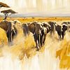 The Golden Parade of the Savannah | Where Elephants March through Sunrise by Karina Brouwer