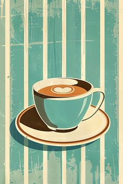 Koffie - Kleurrijke abstractie van Poster Art Shop