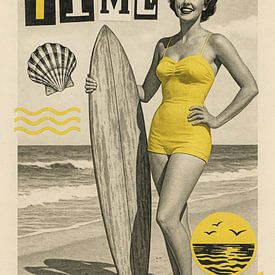 Zonnige Retro Zomerdag – Vintage Collage met Surfvibes van But First Framing