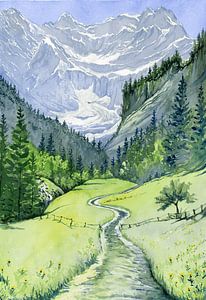 Paysage de montagne suisse près de Lauterbrunnen sur Anke Meijer