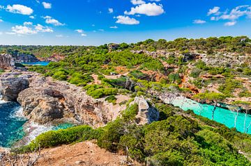 Picturesque seaside on Majorca island, beautiful beach of Cala des Moro bay by Alex Winter