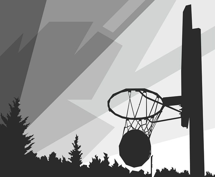 Grayscale Ring Basket Poster Popart by Rizky Dwi Aprianda