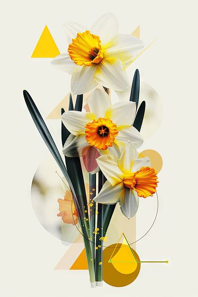 Narcissen - Helder narcissen-kunstwerk van Poster Art Shop