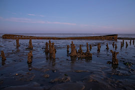 lever du soleil sur la mer des Wadden aux Pays-Bas