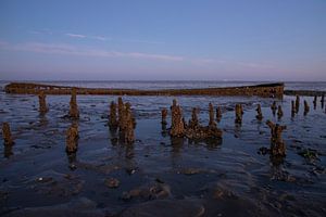 Sonnenaufgang am Wattenmeer in den Niederlanden.