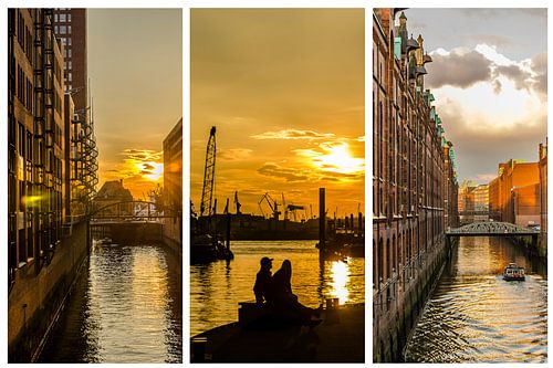 Triptychon Hamburg Speicherstadt und Hafen