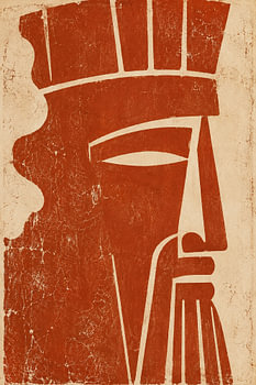Abstract Face in Terracotta – Sculptural Wall Art in Earth Tones