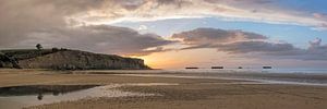 Coucher de soleil à Arromanches-les- Bains 