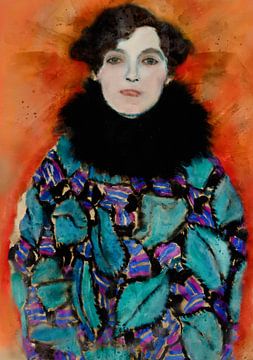 Portret van Johanna Staude, naar het werk van Gustav Klimt