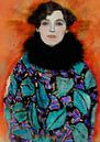 Portret van Johanna Staude, naar het werk van Gustav Klimt van MadameRuiz thumbnail