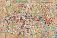 Olieverf kaart van Leeuwarden van Maps Are Art thumbnail