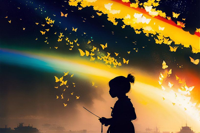 The Girl and the Golden Butterflies by ButterflyPix
