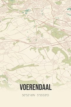 Vintage landkaart van Voerendaal (Limburg) van Rezona