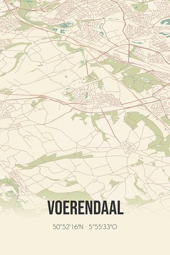 Vintage landkaart van Voerendaal (Limburg)