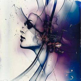 Modern Sensual Abstract Portrait by Agnieszka Dybowska