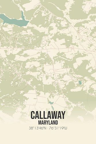 Alte Karte von Callaway (Maryland), USA.