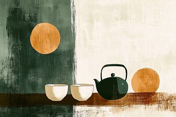 Minimalistische theeset met rustieke kleuren van Imperial Art House