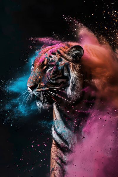 Ethereal Echolocation - Tiger in Colour Symphony by Eva Lee