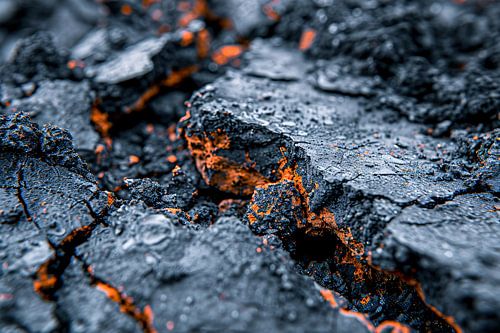 Vurige texturen in gebarsten rots