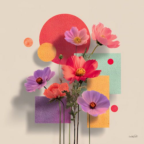 Abstract with flowers