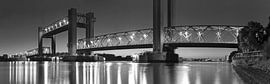 Panorama Spijkenisserbrug zwart/wit