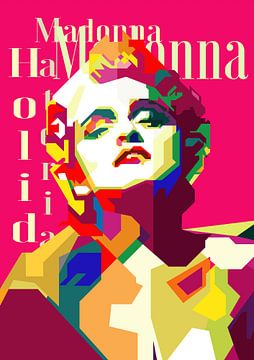 Madonna 80s Pop Icoon Kunst WPAP van Artkreator