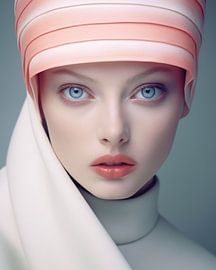 Modern portret in pastelkleuren van Carla Van Iersel