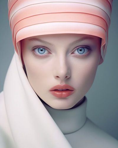 Modern portret in pastelkleuren
