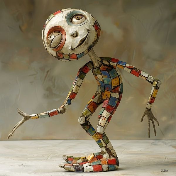 colourful whimsical doll by Gelissen Artworks