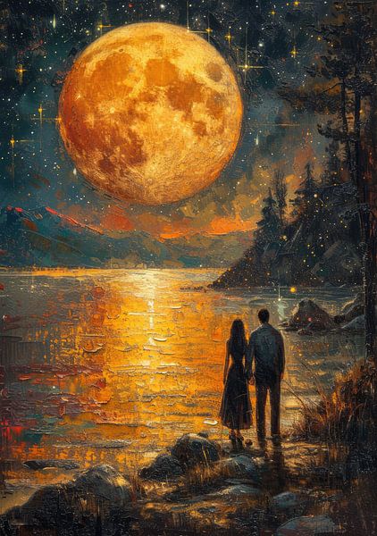 Night Romance, Moon, inspired by Monet by Niklas Maximilian