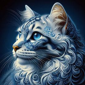 Katze mit Locken von Jutta Maria Pusl